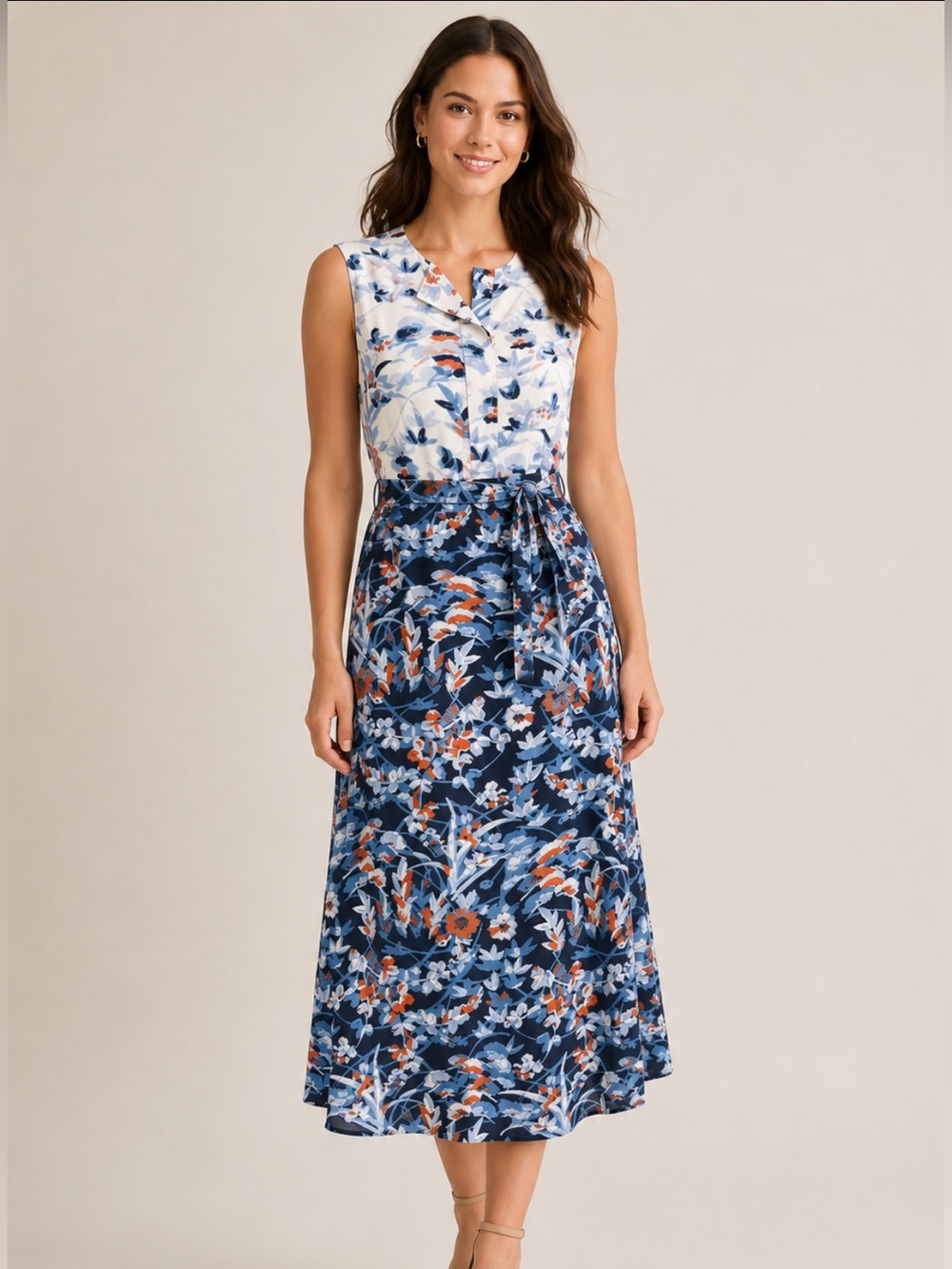 L. K. Bennett London Tiggy Floral Midi Dress Sz 10